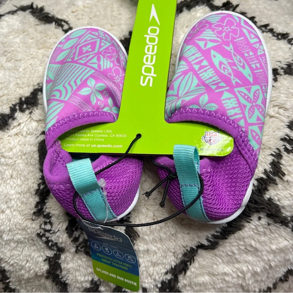 Speedo Kids Splash & Sun Water Shoes Booties Purple Teal Size L(9-10) S (5-6)